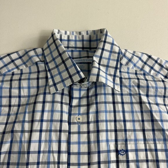 Southern Tide Classic Fit Mens Medium Long Sleeve Button Down Plaid Cotton Shirt - Picture 4 of 9